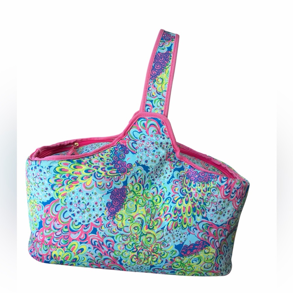 Lilly Pulitzer Insulated Cooler Bag Bright Multicolor Print Zip Top - Picture 2 of 12